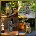 Solar Garden Statues Outdoor Decor, Garden Decor Dog Statue for Outside
