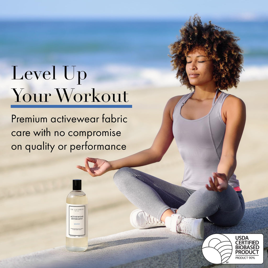 The Laundress Activewear Laundry Detergent, 32 Oz, Marine Fragrance, 4-in-1 Enzyme Blend for Workout Performance Fabrics, Fights Sweat Odors & Stains, USDA Certified Biobased Product (90%) (Pack of 2)