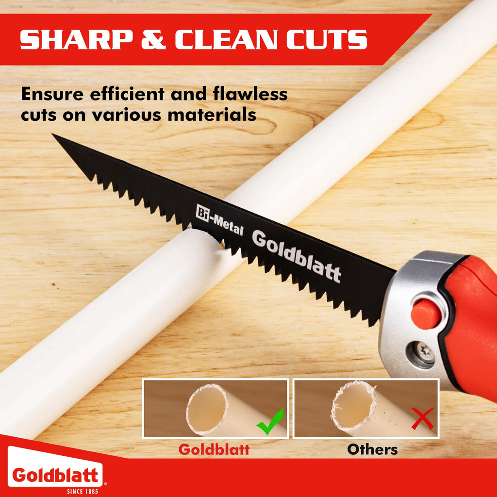 Goldblatt Folding Drywall Saw, Jab Saw, Hand Saws with Soft Grip Handle, Sheetrock Saws for Wallboard, Drywall, Plywood and PVC