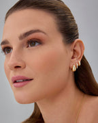 PAVOI Sterling Huggie Earrings for Women, 925 Silver, Yellow Gold
