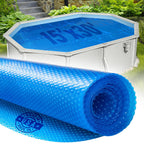 15' x 30' Oval Solar Cover for Inground and Above Ground Pools, 12 Mil - Premium Heavy Duty Solar Blanket for Above Ground Pool, Blue - Made in USA