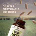Heart & Soil – 100% Grass Fed & Finished Bone Marrow & Beef Liver from Regenerative Cattle – Supports Bones, joints, Tissue & Skin – 3000mg Libido Booster For Women & Men – Glass Bottle – 180 Capsules