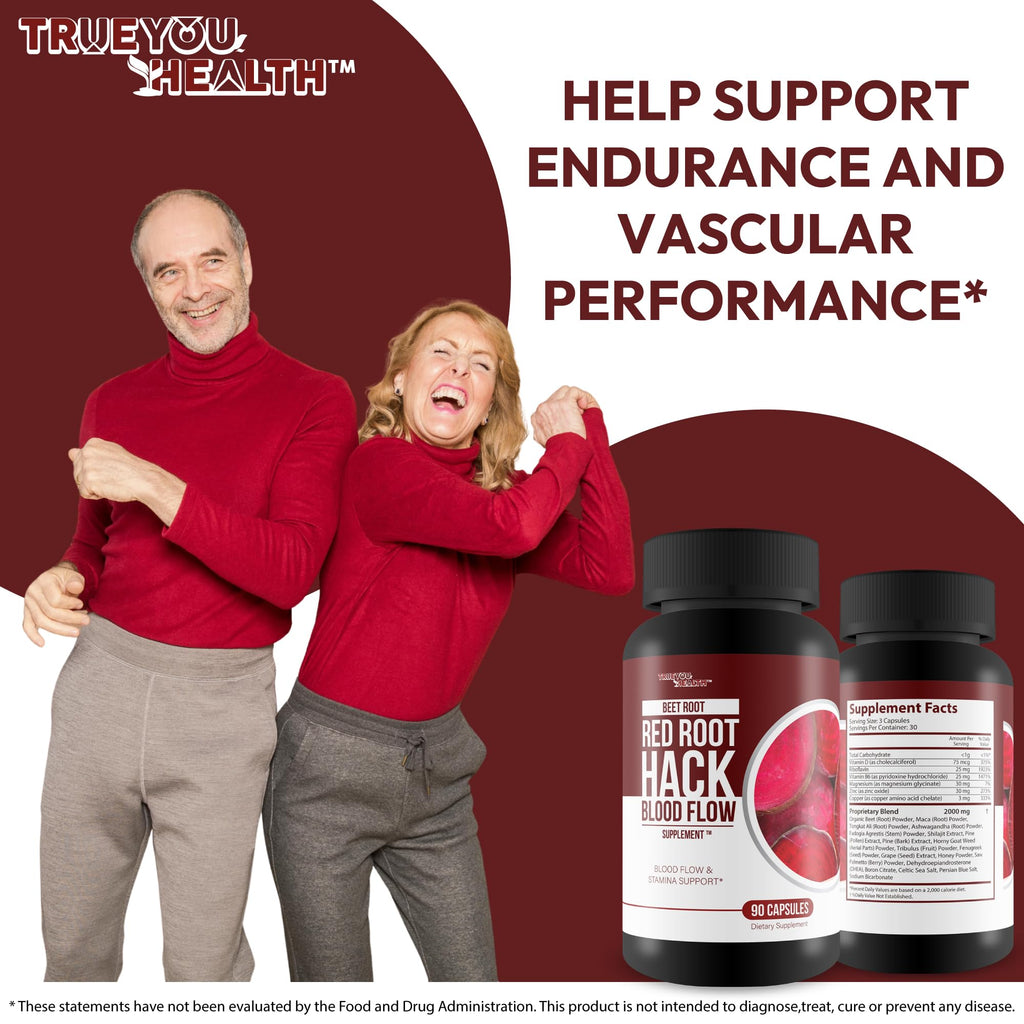 Beetroot RedRoot Hack Extra Circulation Booster - Our Best Organic Beet Root Red Root Hack For Improved Blood Flow & Extra Support For Ocular Clog - Maca And Beetroot Pills - Maca Beet Root For Men