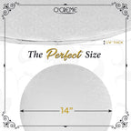 O'CREME White Wraparound Cake Pastry Round Drum Board 1/4 Inch Thick, 14 Inch Diameter - Pack of 10