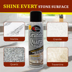Rock Doctor Granite Polish Spray and Surface,18oz.Can Polish Tile, Marble, Kitchen Countertop, and Natural Stone Surfaces, Streak-Free Shine Pack of 2