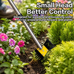 BCJCLTS 2-in-1 Garden Hoe and Weed Puller Rake, 60 Inch Adjustable Long Handle Weeding Tool Heavy Duty Spring Steel Head, Dual Side Hand Weed Rake, Weed Remover for Garden, Yard, Lawn, Driveway.