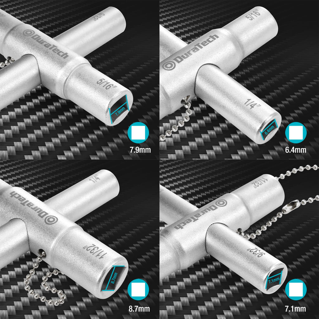 DURATECH 4 Way Sillcock Key Set, 1/4", 9/32", 5/16", 11/32", 2-Pack, for Valve, Faucet, and Spigots