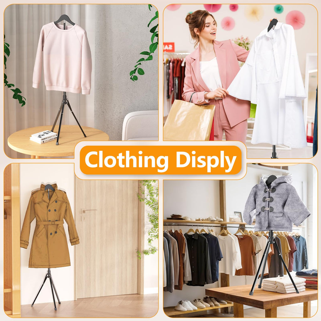Adjustable Shirt Display Stand 32-63 Inch, Foldable Clothing Display Stand Mannequin Torso for Retail Vendors, Multi-Use Steamer Rack Stand for Cap Gown Graduation Clothes Garment