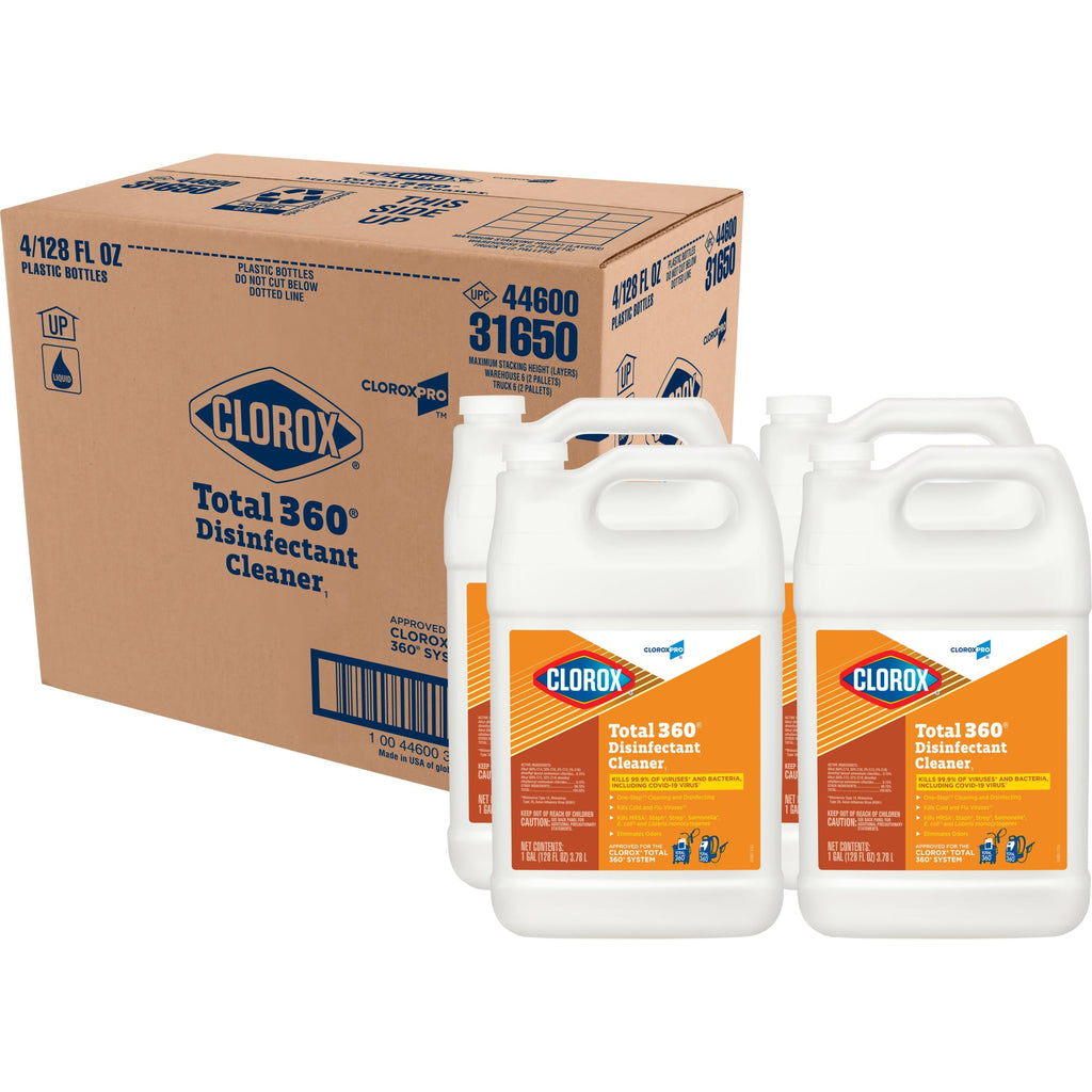 CloroxPro Total 360 Disinfectant Cleaner, Industrial Cleaning and Disinfecting Spray, 128 Ounces Each (4 Pack) - 31650