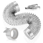 HOOMESUN Extra Thick Heavy Duty 4 inch 10FT Dryer Vent Hose, Flexible Insulated Duct Hose, (6-ply) Aluminum Foil HVAC Ducting Kit with 2 Clamps and 1 Tape