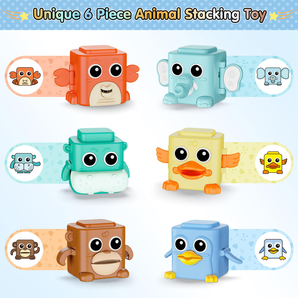 Stacking Toys Set Sensory Animal Stacking Blocks for 18+ Months Toddler Toy