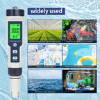 Pool Salt Tester,Digital Pool Water Tester,Accurate and Reliable,Salinity, pH Meter, EC, TDS, and Temperature 5 in 1;Salt Water Pool Testing kit, Used for Pool Salt and hydroponic Plants