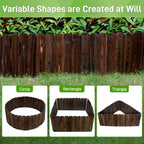 Mulctun Wood Garden Edging - 11.8" H X 47" L Sturdy Wooden Landscape Edging, Natural Flower Bed Edging Borders, Decorative Wooden Garden Fence for Yard Flower Bed Lawns Pathway Tree (2 Packs)