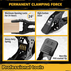 8-Piece Bar Clamps for Woodworking - 4 Pcs 12 inch Bar Clamps with 150 LBS Load Limit, 4 Pcs Heavy Duty Metal Spring Clamps, Quick Release Triggers