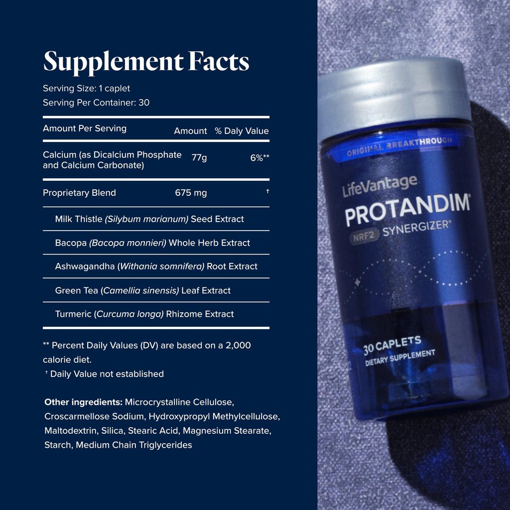 Protandim Nrf2 Synergizer (30 Caps) Nrf2 Activator, Healthy Aging Supplement, Antioxidants Fight Oxidative Stress, 5 Herb Blend, Supports Cellular Health, Ashwagandha, Turmeric, Milk Thistle