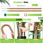 Moss Pole Monstera Plant Support 2 Pack 63 Inch Bendable Monstera Support