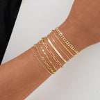 BERISO Gold Bracelets for Women, Elegant Adjustable 14K Gold Plated Bracelet for Women, Trendy Minimalist Dainty Gold Bracelet for Everyday Wear
