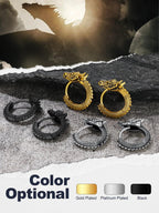 U7 Gold Dragon Earrings Small Hoop Earrings for Men