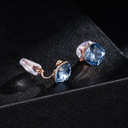 EVEVIC Square Austrian Crystal Charm Clip On Earrings for Women