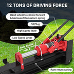 GarveeTech 12 T Hydraulic Log Splitter Wood Cutter, Manual Log Splitter with Horizontal Full Steel Beam & Built-in Wheel