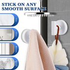 warlve Heavy Duty Reusable Suction Cup Hooks for Shower - No Drill Bathroom/Glass/Mirror/Tiles & Metal Surfaces,and Smooth Non-Porous Surfaces for Towels, Robes, Loofahs (4, White)