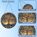Tree of Life Suncatcher Indoor/Outdoor Stained Glass Window Hanging - Handmade Stained Glass Suncatchers for Windows Hanging - Decoration for Home Garden Christmas Party Wedding Housewarming Gifts