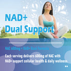 EILTEAU NAC Supplement with NAD+ & Coconut Oil | 2-in-1 N Acetyl L Cysteine Plus Nicotinamide Forms | NAD Supplements for Women & Men | Non-GMO, Gluten Free, 300 Softgels
