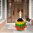 JcHrmers Juneteenth Porch Goose Outfit African American Goose Outfits Freedom Day Geese Clothes Fits 23" Cement Plastic Goose Statue for Juneteenth Outdoor Indoor Garden Yard Patio Decoration