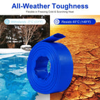 NetLea Heavy-Duty Pool Backwash Hose,1-1/2-inchx50 ft Reinforced Leak Proof Design with 2 Stainless Steel Clamps 1.5Inch, Weather Resistant, Bursting, Ideal for Pool Backwash, Sump Pump Drainage