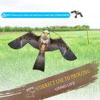 Flerigh Bird Hawk Flying Kite with Pole Crops Farm Protector Bird Scarer Flying Kite with 4m Pole-Style B