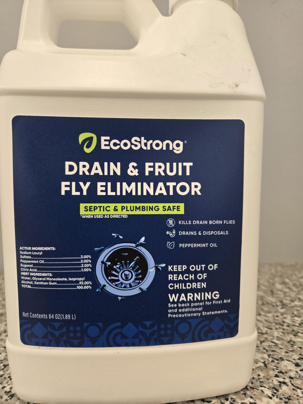 Fruit Fly Drain Treatment | Drain Fly Eliminator | All-Natural, Eliminates Gnats, Sewer Flies and More - Works in All Drains - 64 Fl Oz
