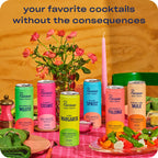 Recess Zero Proof Craft Mocktails, Alcohol Free Drinks, With Adaptogens, Non-Alcoholic Beverage Replacement, Mixer, Celebration, Party, (Classic Cosmo, 12oz, Pack of 12)