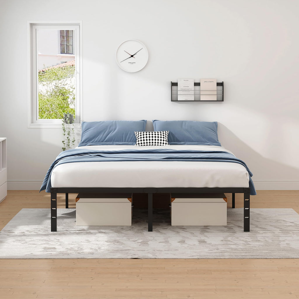 NEW JETO Metal Bed Frame,Queen Size Bed Frame with Storage Space,14 Inch