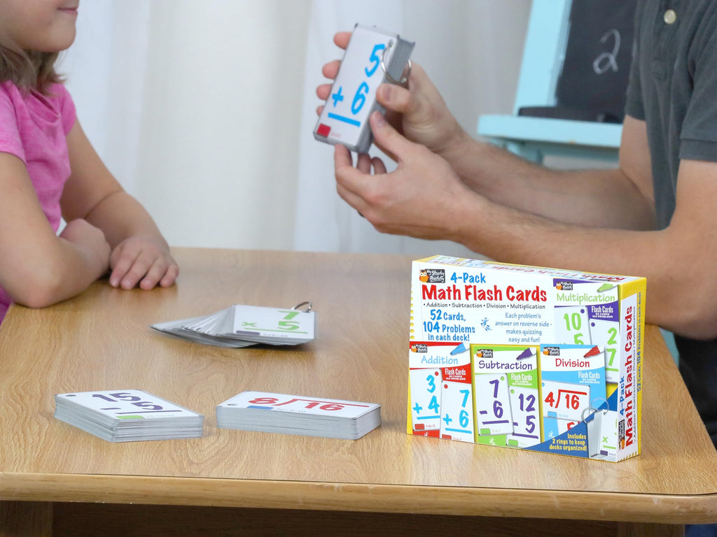 Regal Games Math Flash Cards for Multiplication, Division, Addition and Subtraction - 1st, 2nd, 3rd Grade Math & More - Flash Cards w/ 4 Binder Rings for Kids (208 Cards - 4 Packs)
