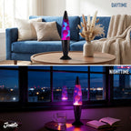 JAMBO 16" Beautiful Lamp- Blue with Purple Wax, Relaxing Liquid Lamp for Living Room Office Bedroom Adults Teens Kids, Magma Light, Night Light Nightlight, Home Decor