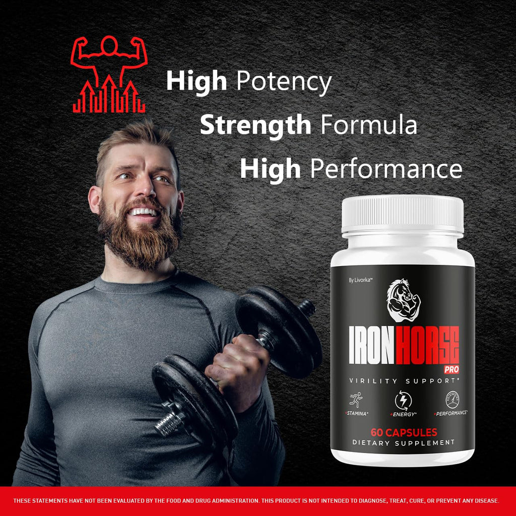 (2 Pack) Iron Horse Pro Supplement Pills - Official Advanced Formula Support Capsules - Maximum Strength, Natural Iron Horse Pro for Overall Health & Wellness, 120 Capsules for 2 Months