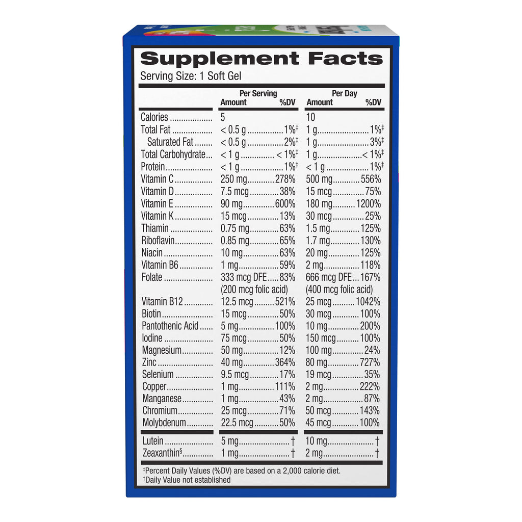 PreserVision AREDS 2 + Multivitamin, #1 Eye Doctor Recommended Brand, 2-in-1 Eye Vitamin with Lutein, Zeaxanthin, Zinc, and Vitamin C, D & E, 100 Softgels