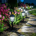 DOESLAG 10 Pack Solar Pathway Lights Outdoor, Auto On/Off LED Solar Garden Lights, Decorative Landscape Lighting for Path Yard Walkway Driveway