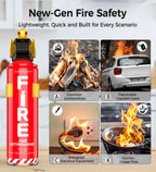 AmzBoom 2-Pack Fire Extinguisher Kit,Compact ABCK Spray for Home, Kitchen, Car, Grill | Eco-Friendly, Anti-Reignition | Mounting Bracket.