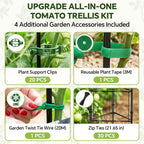 46 Inch Heavy Duty Metal Tomato Cage for Garden - 3 Pack Metal Steel Tomato Cages, Panel-Assembled Garden Trellis, Flexible Shapes Plant Support Set, Rustproof Stackable Trellis for Climbing Plants