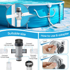 Saillong Dual Split Hose Plunger Valve Pool Part & 2 Hose Conversion Adapter B Kit Compatible with Intex Pool, Shut Off Valve with 1.25" to 1.5" Hose Adapter for Above Ground Pool and Pool Pump