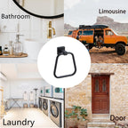 Matte Black Towel Ring for Bathroom 2 Pack, Kitchen Bath Towel Holder Hangers Wall Mount Heavy Duty Stainless Steel