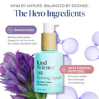 Kind Science Firming Serum, Anti Aging Face Treatment, Lightweight Facial Serum With Retinol Alternative Bakuchiol & Peptides, Fragrance Free, For Sensitive Skin and All Skin Types, 1 fl oz