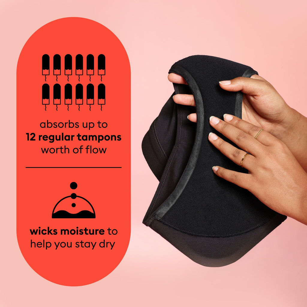 Thinx for All Period Underwear, Everyday Comfort Hi-Waist, Holds Up to 12 Regular Tampons*, Period Panties, Leakproof, Reusable & Controls Odor, Mosaic + Rhubarb, 2 Pack, XL