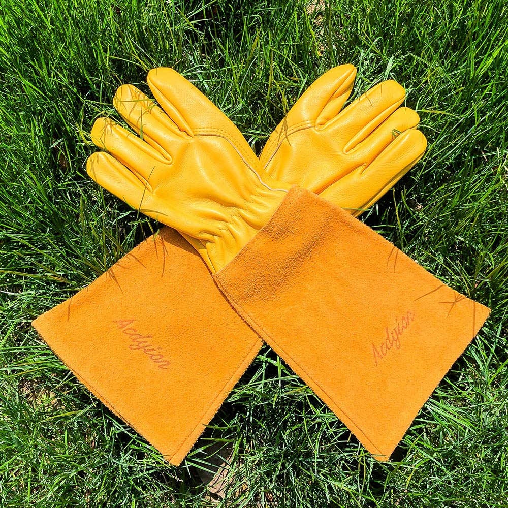 Acdyion Thorn Proof Gardening Gloves for Men & Women,yellow,Large