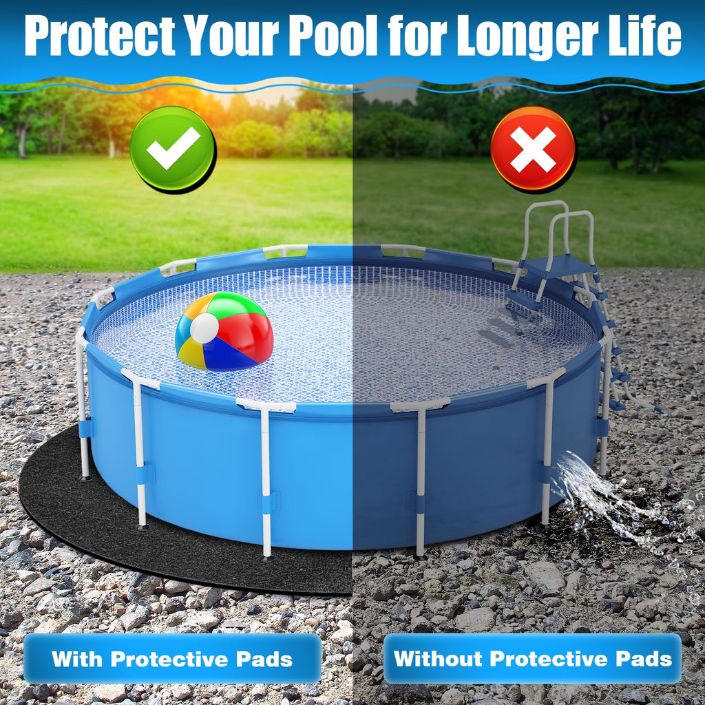 Svepndic 12ft Thickened Round Pool Liner Pad for Above Ground Swimming Pools,Swimming Pool Ground Cloth Above Ground Pool Mat Under Pool Floor Padding,Pool Equipment Pad