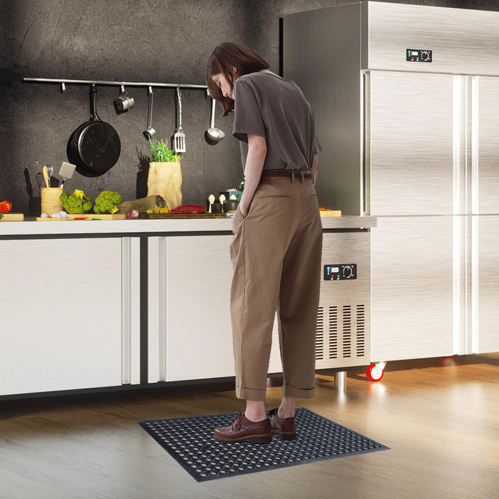 OrangeStar 4-Pack Anti-Fatigue Rubber Floor Mat 24"x36"
