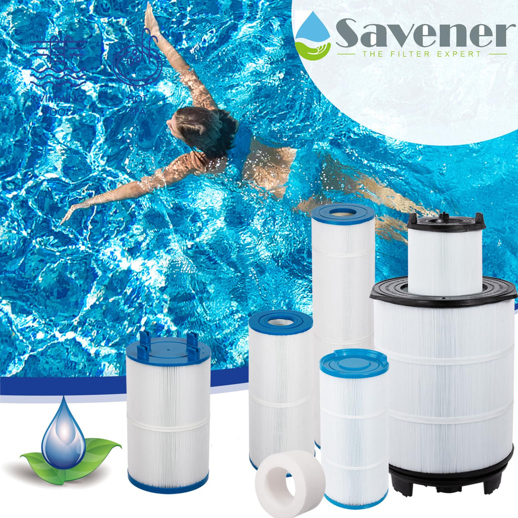Savener® 6CH-502 PAS50SV-F2M Hot Tub Spa Filter Cartridge, Replaces PAS50SV-F2M, Unicel 6CH-502, Filbur FC-0311, M60506, AR50, AK-90161, Excel Filters XLS-604, 50 Sq. Ft, 2 Pack