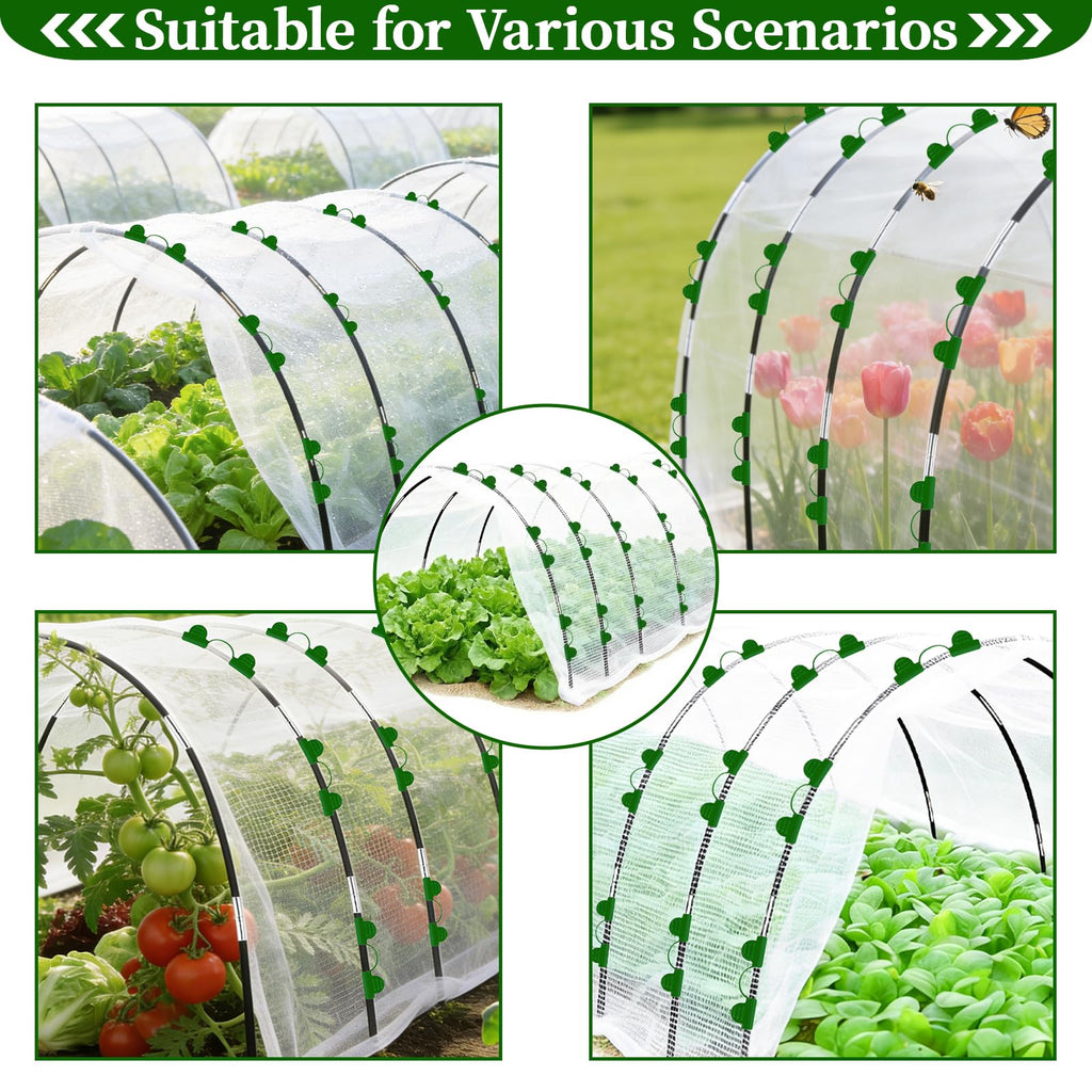 6 Sets of Garden Netting Kit for Raised Beds 10 x 33 FT Strong Mesh Netting