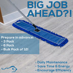 KLEEN HANDLER 36" Microfiber Dust Mop Head Replacement, Large, 3 Pack